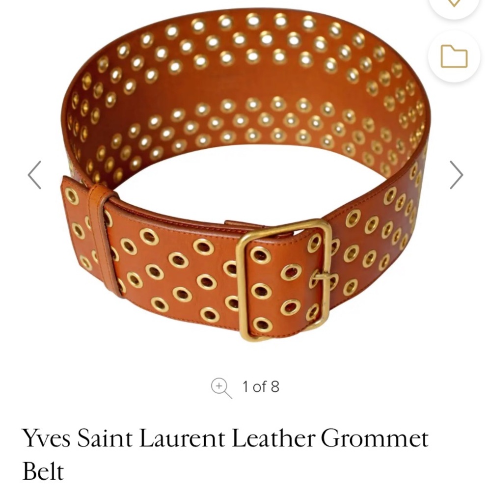 Yves Saint Laurent Leather Grommet belt